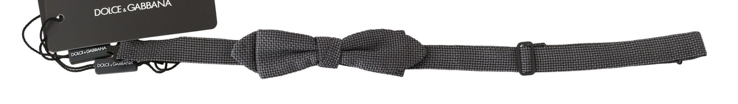 Dolce & Gabbana Papillon ajustable en soie grise à motifs