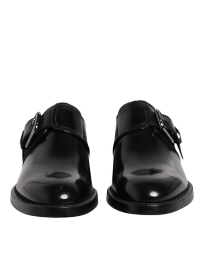 Zapatos formales Derby con monk strap de cuero negro Dolce & Gabbana