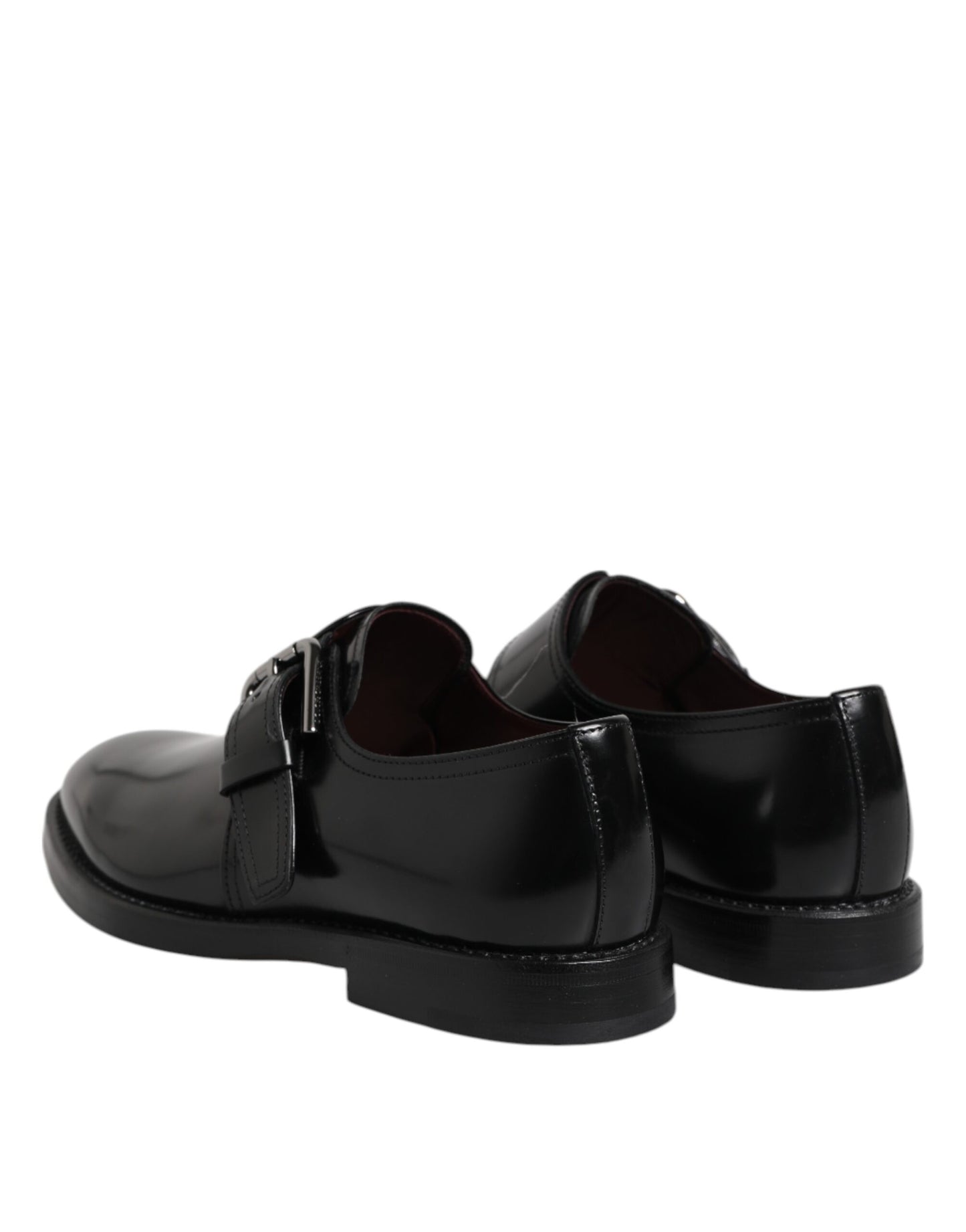 Zapatos formales Derby con monk strap de cuero negro Dolce & Gabbana