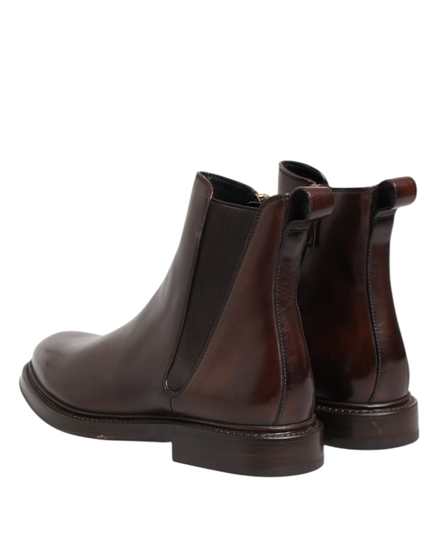 Bottes mi-mollet Chelsea Dolce & Gabbana en cuir marron