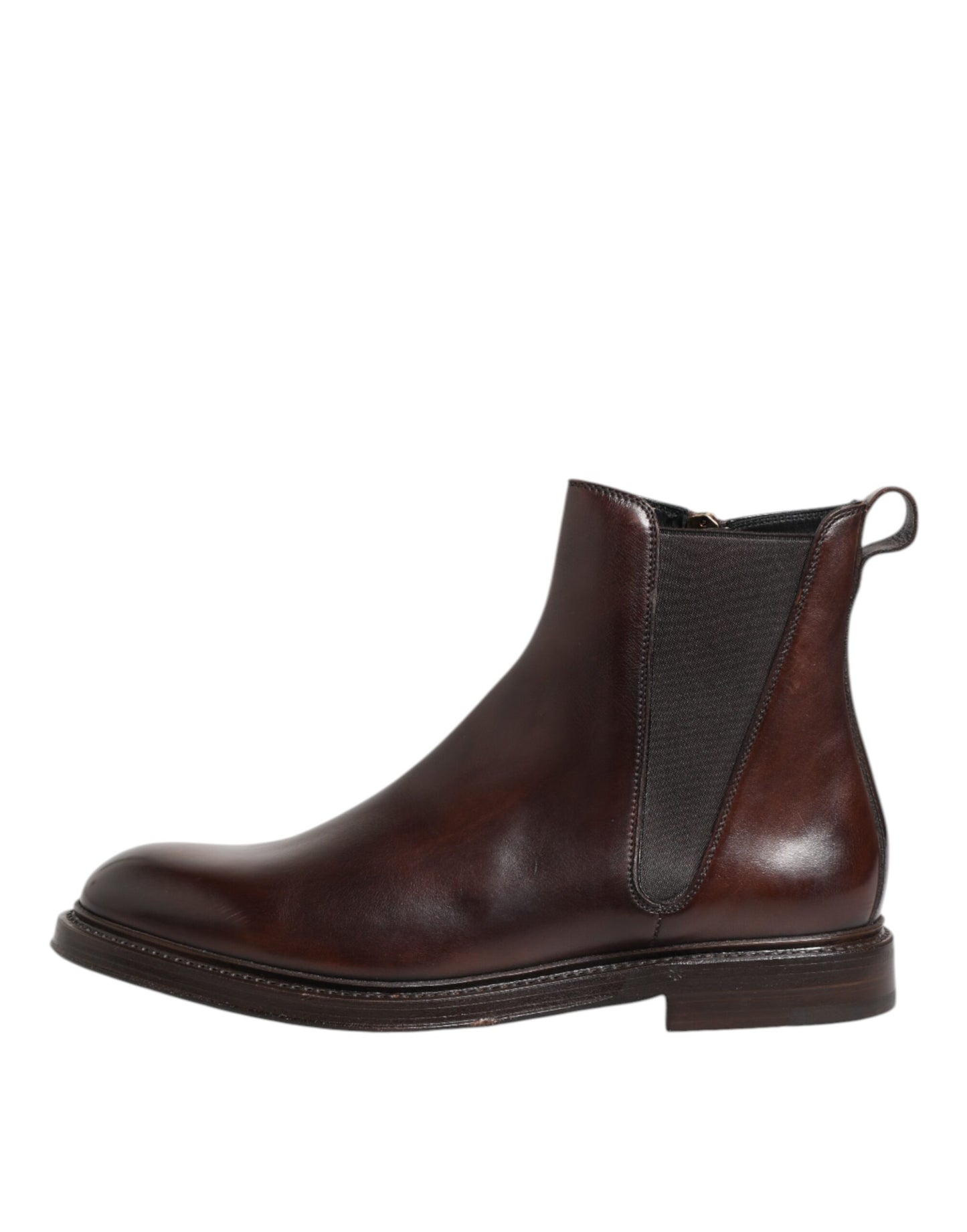 Bottes mi-mollet Chelsea Dolce & Gabbana en cuir marron