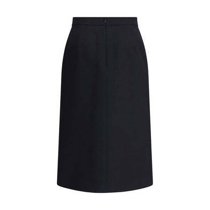 Valentino Garavani Black Wool Oves Aries Midi Skirt