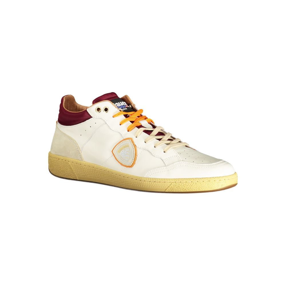 Blauer White Leather Men's Sneaker