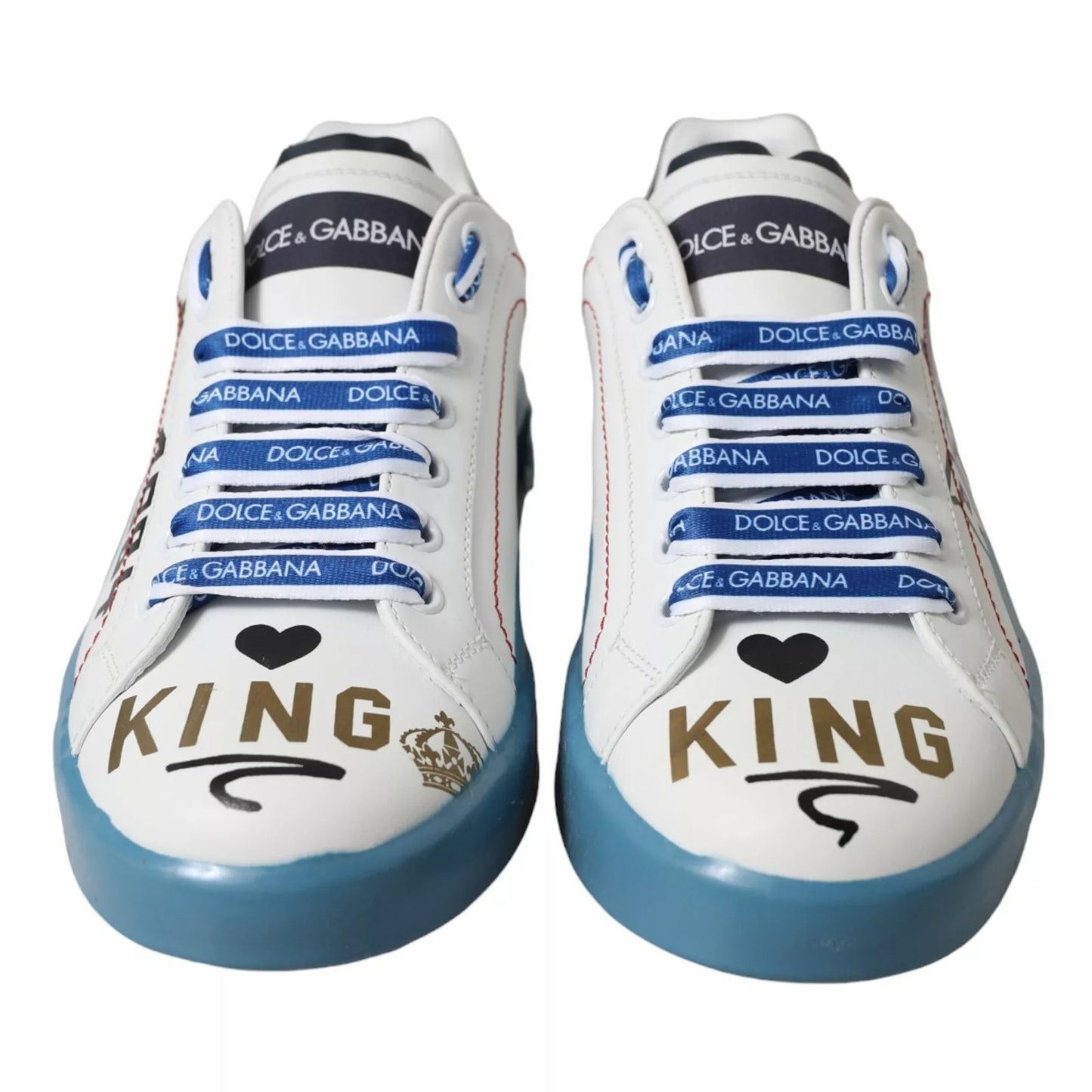 Baskets Dolce & Gabbana Portofino imprimé bleu et blanc