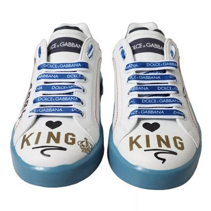 Baskets Dolce & Gabbana Portofino imprimé bleu et blanc