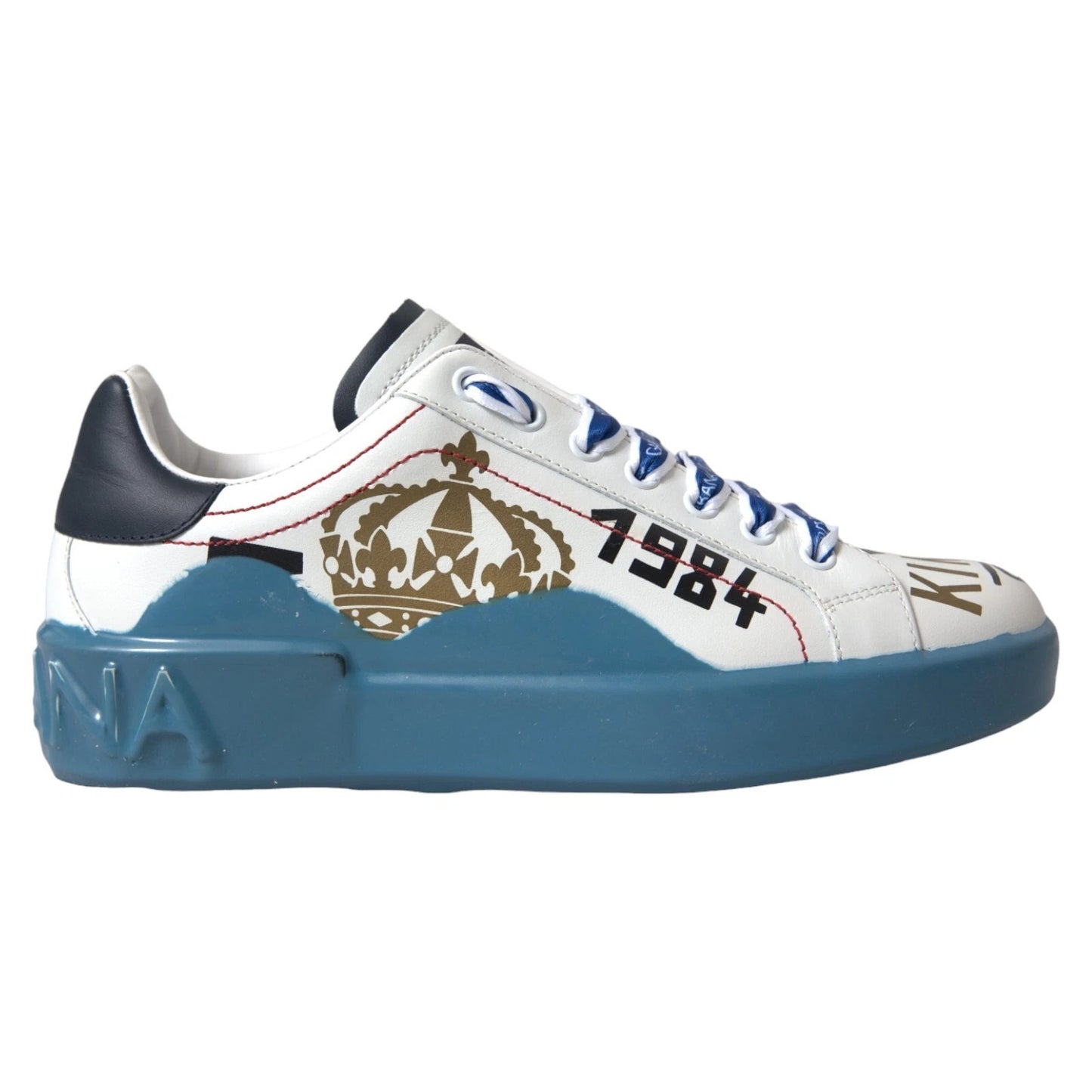 Baskets Dolce & Gabbana Portofino imprimé bleu et blanc