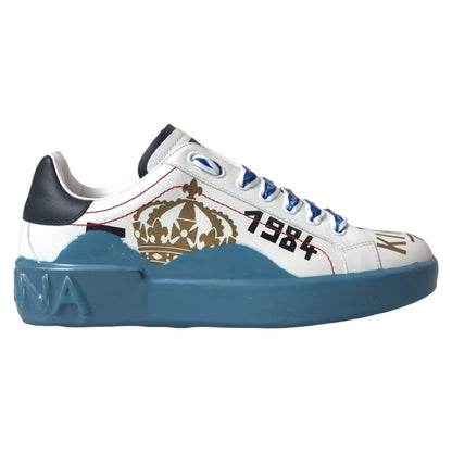 Baskets Dolce & Gabbana Portofino imprimé bleu et blanc