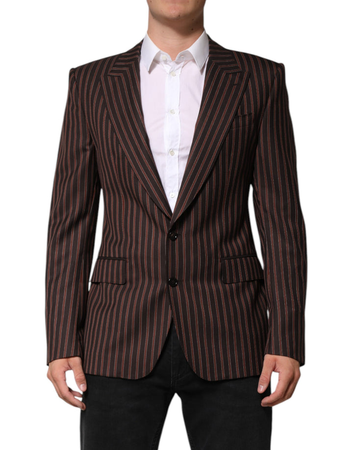 Blazer Dolce & Gabbana de un solo botón a rayas negras y marrones