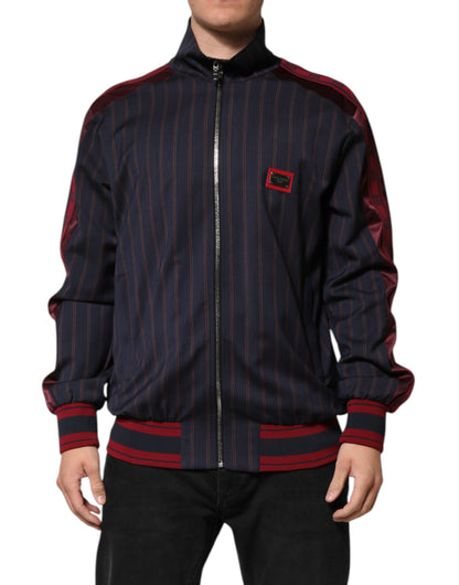 Chaqueta Dolce & Gabbana con cremallera completa, logotipo y rayas azules y rojas