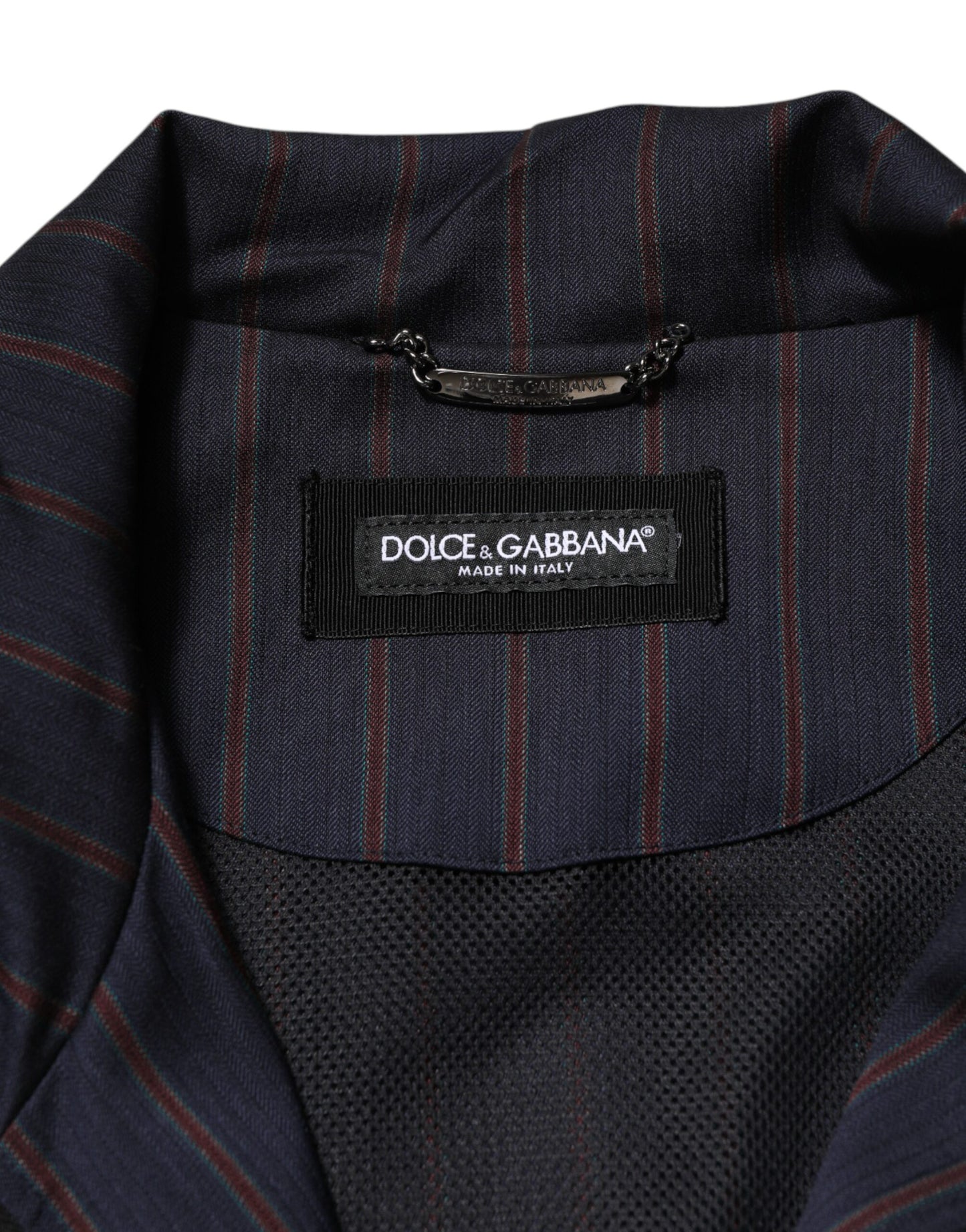 Chaqueta Dolce & Gabbana con cremallera completa, logotipo y rayas azules y rojas