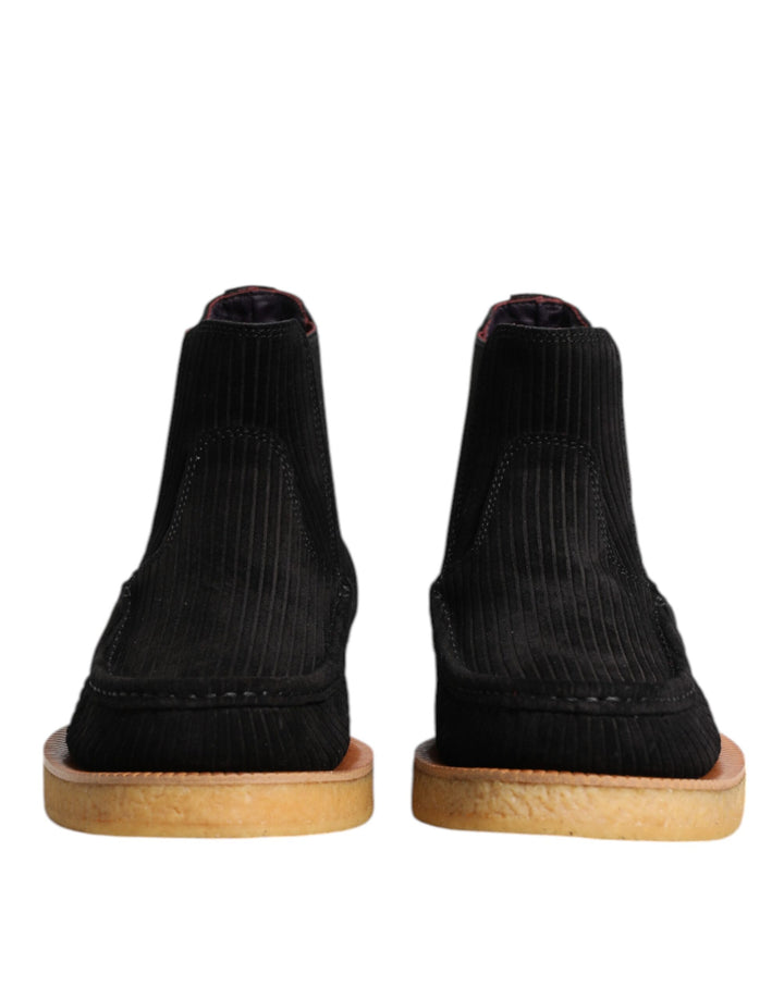 Dolce & Gabbana Bottines à enfiler en veau velours noir