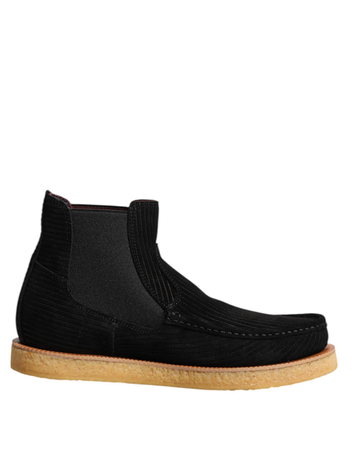 Dolce & Gabbana Bottines à enfiler en veau velours noir