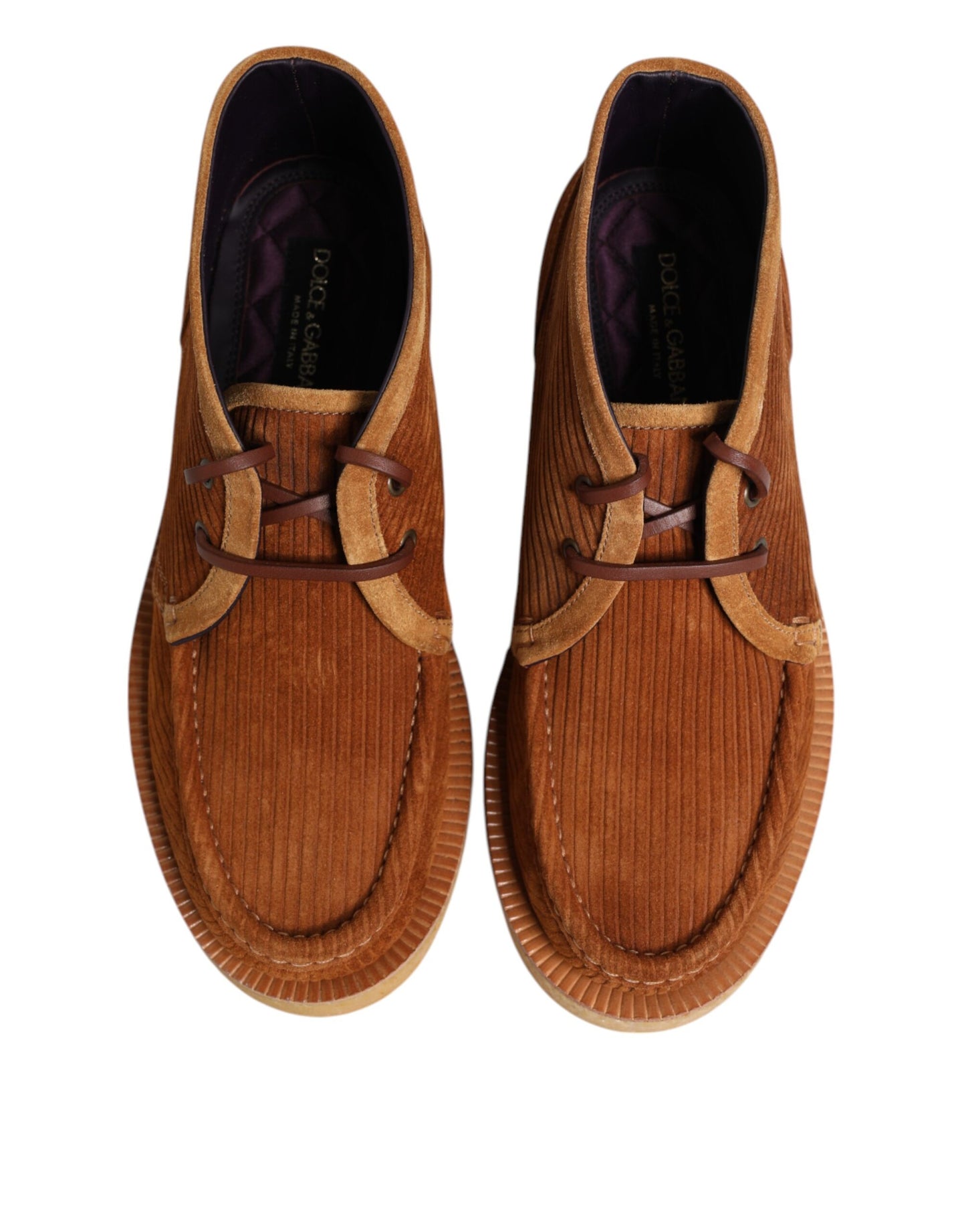 Bottes courtes Dolce & Gabbana en daim nubuck marron