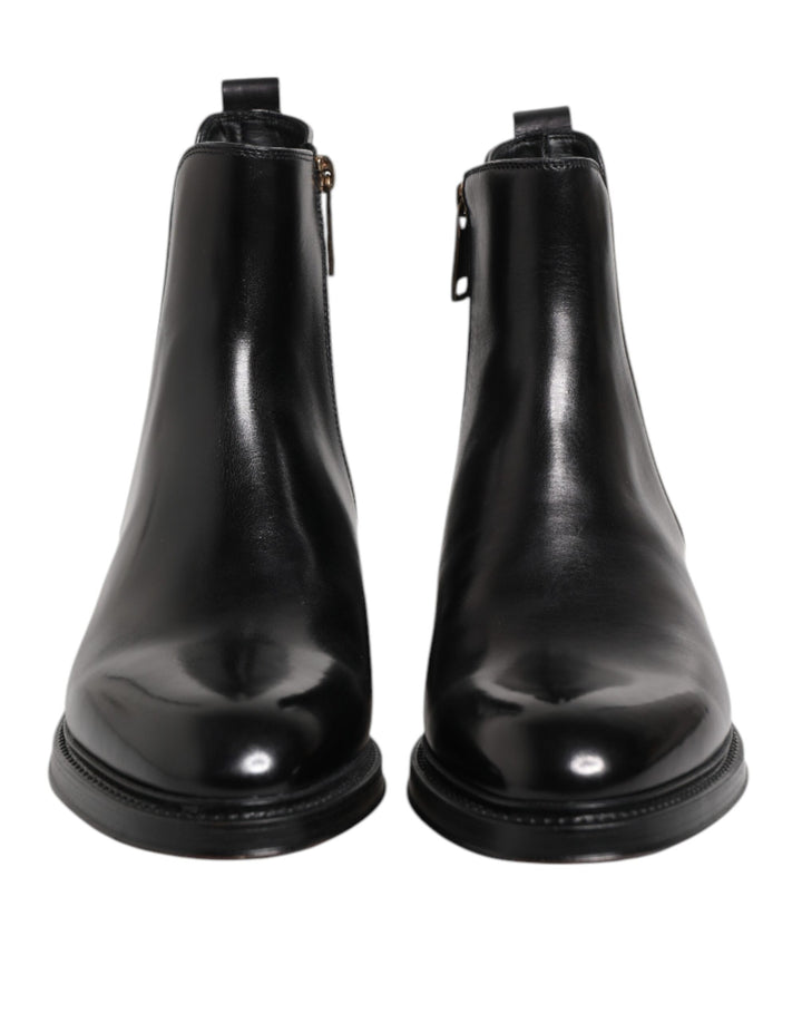 Bottes mi-mollet Chelsea Dolce & Gabbana en cuir noir