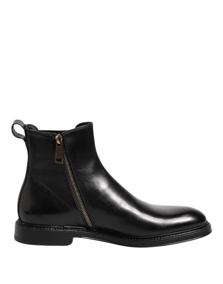 Bottes mi-mollet Chelsea Dolce & Gabbana en cuir noir