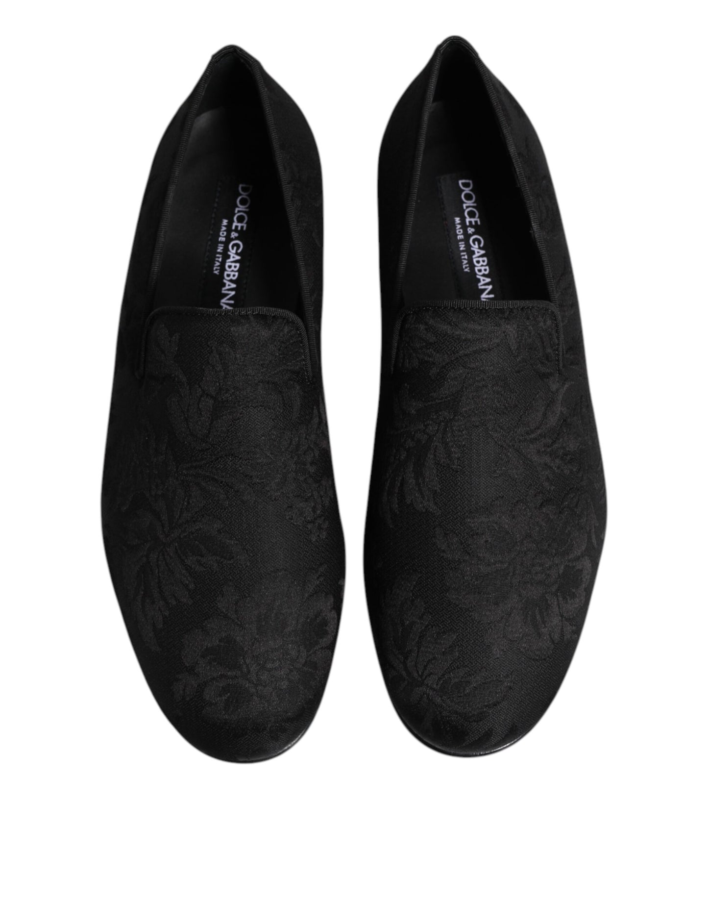 Mocassins Dolce & Gabbana en brocart floral noir pour hommes