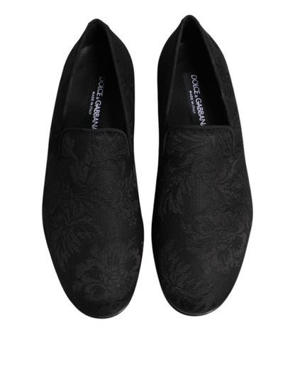 Mocassins Dolce & Gabbana en brocart floral noir pour hommes