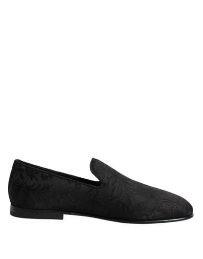 Mocassins Dolce & Gabbana en brocart floral noir pour hommes