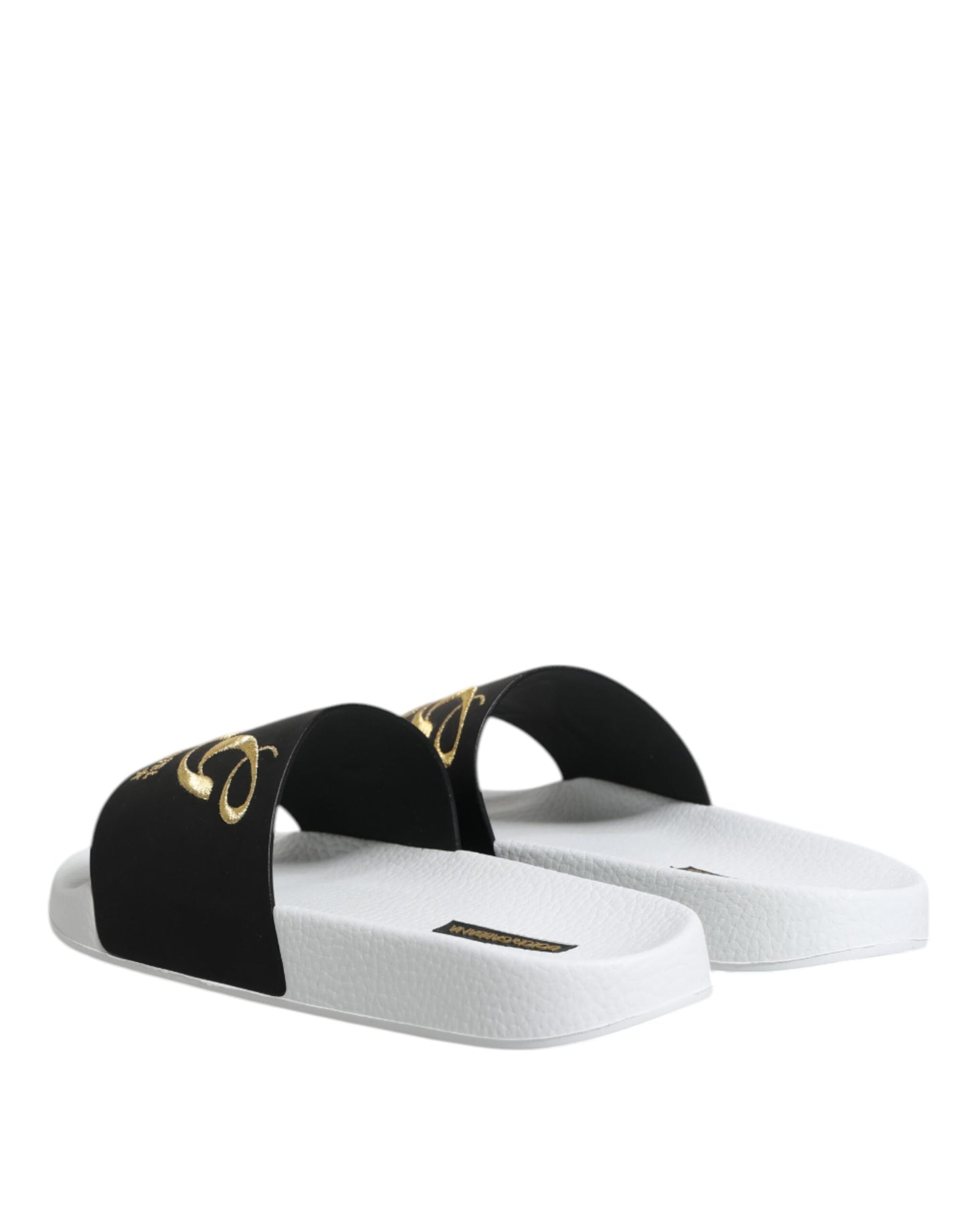 Dolce & Gabbana Sandales en cuir blanc et noir Chaussures de plage