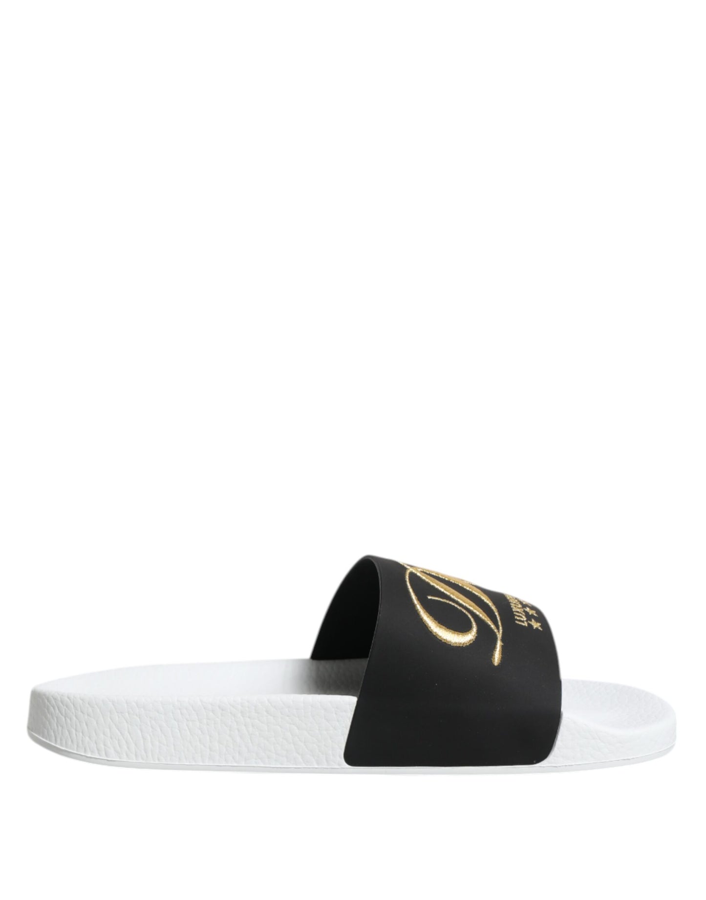 Dolce & Gabbana Sandales en cuir blanc et noir Chaussures de plage