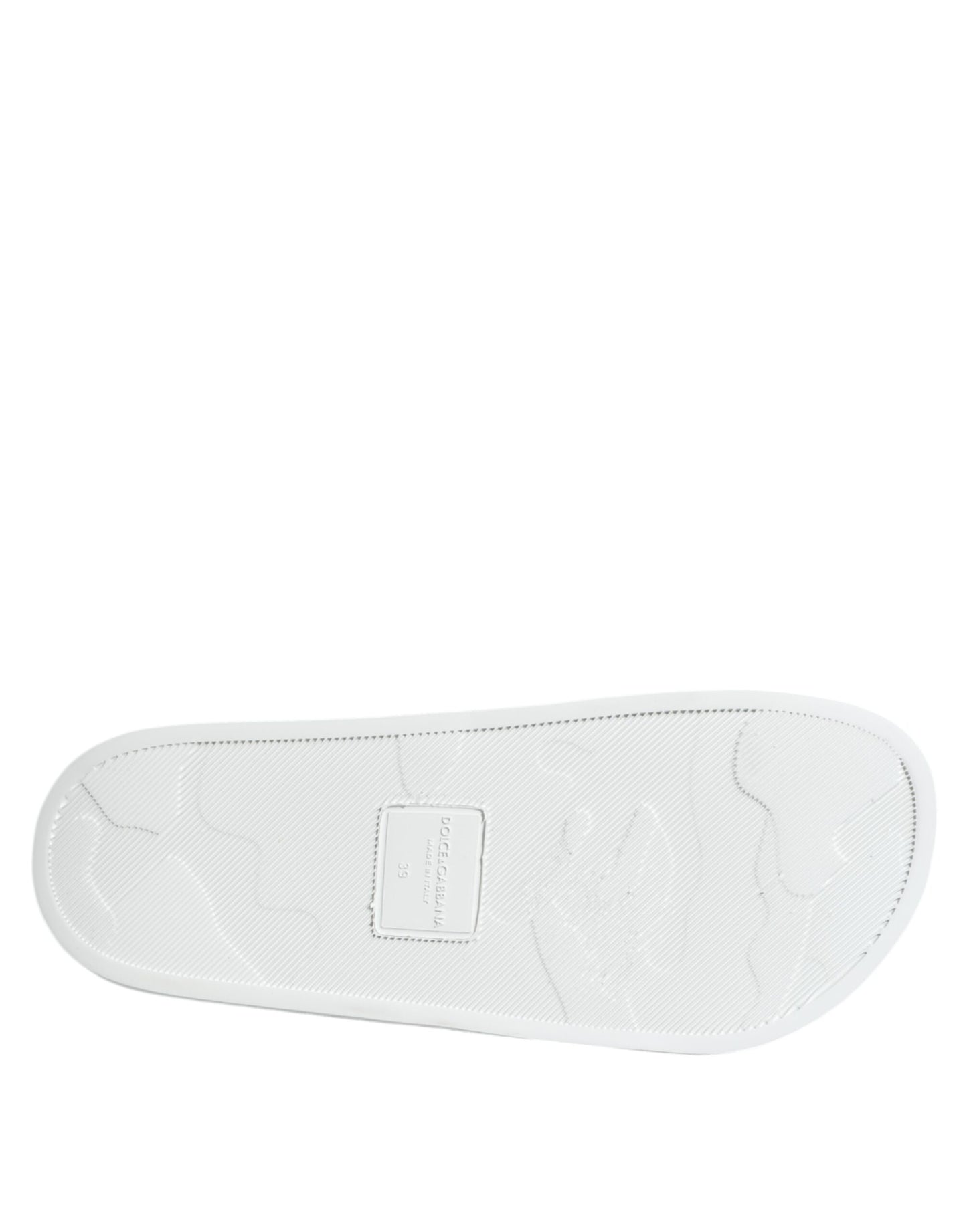 Dolce & Gabbana Sandales en cuir blanc et noir Chaussures de plage