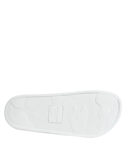 Dolce & Gabbana Sandales en cuir blanc et noir Chaussures de plage