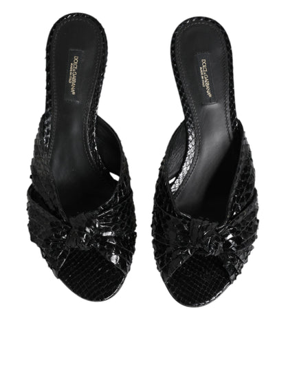 Dolce & Gabbana Zapatos Sandalias de Tacón de Cuero Negro