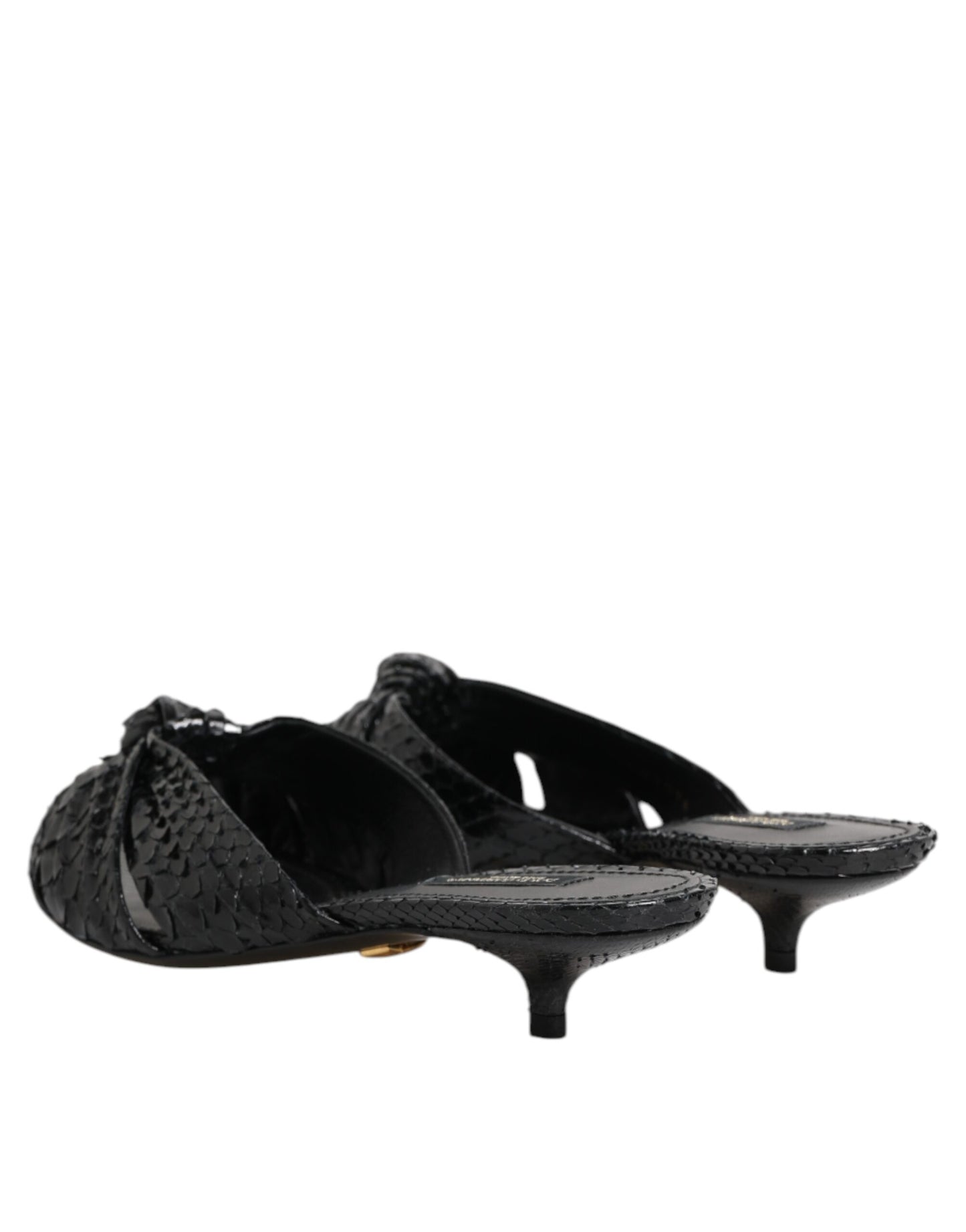 Dolce & Gabbana Zapatos Sandalias de Tacón de Cuero Negro