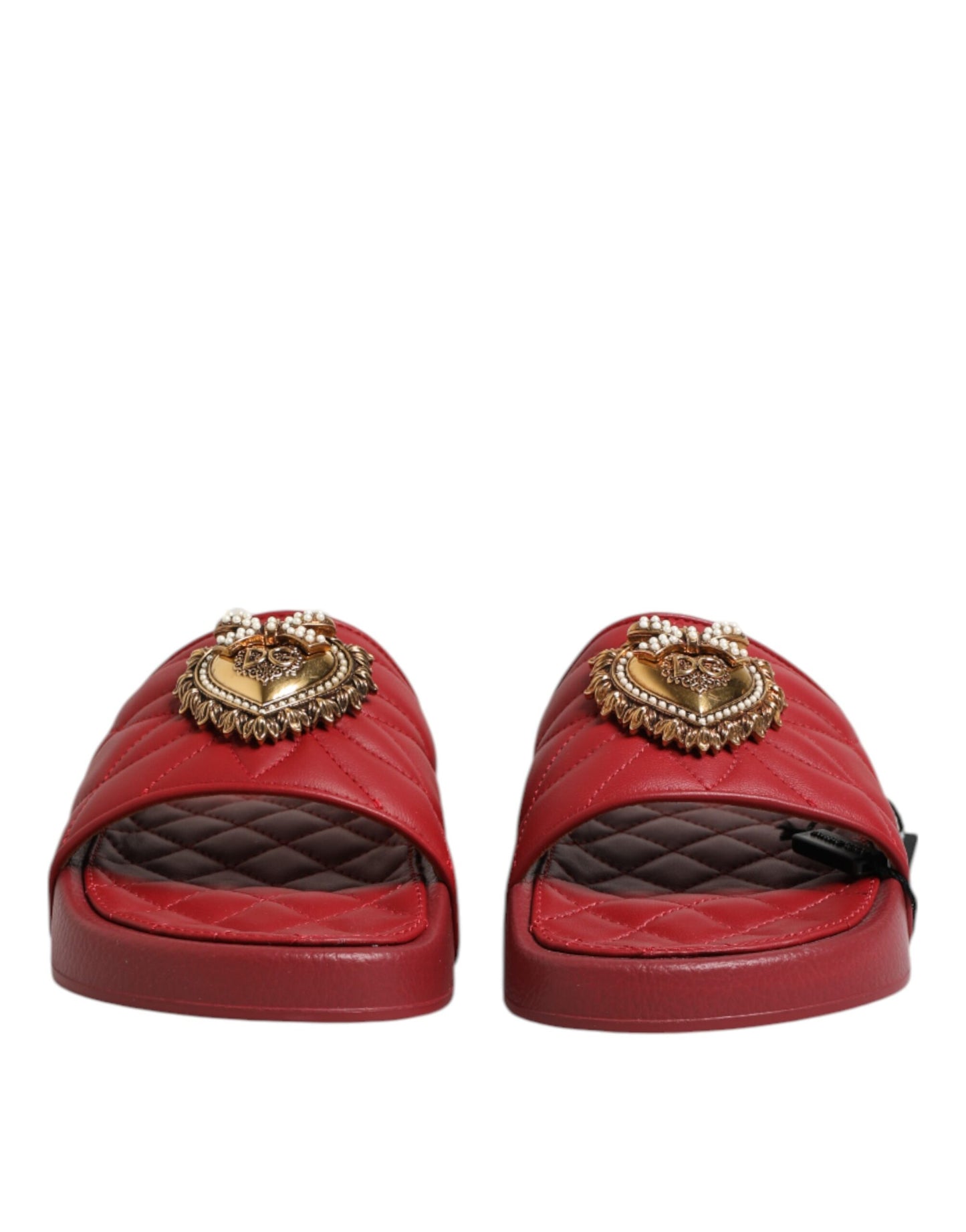 Zapatos destalonados Dolce & Gabbana Devotion en piel matelassé roja