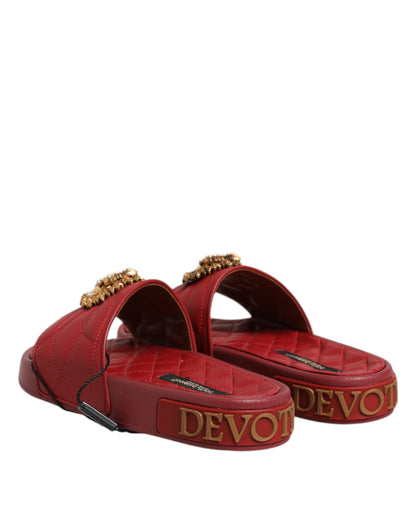 Zapatos destalonados Dolce & Gabbana Devotion en piel matelassé roja