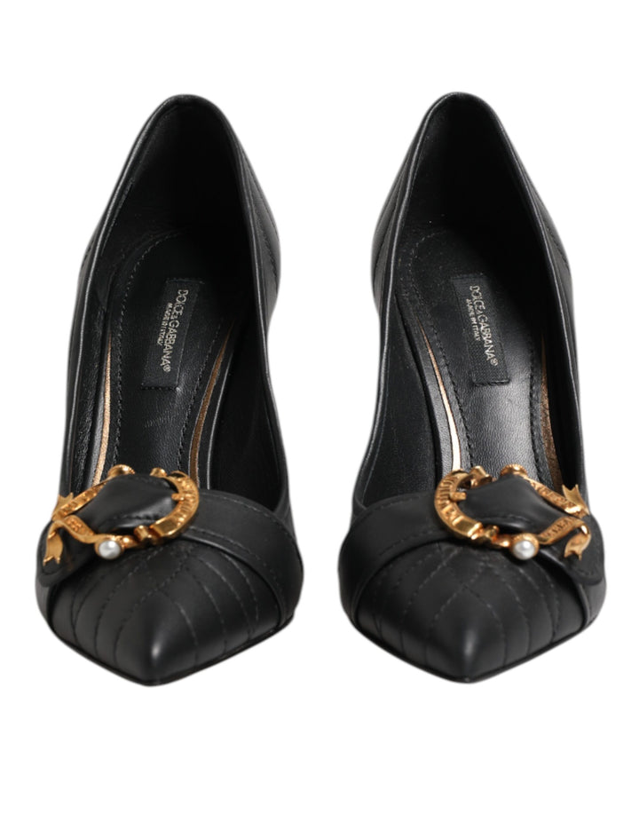 Escarpins en cuir noirs Dolce & Gabbana Devotion
