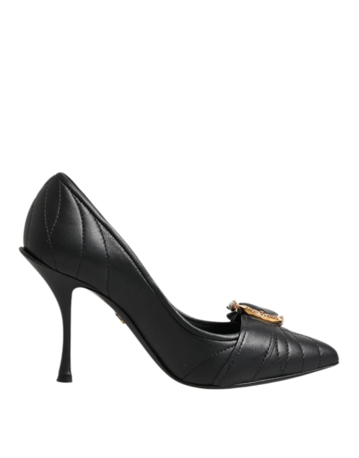 Escarpins en cuir noirs Dolce & Gabbana Devotion