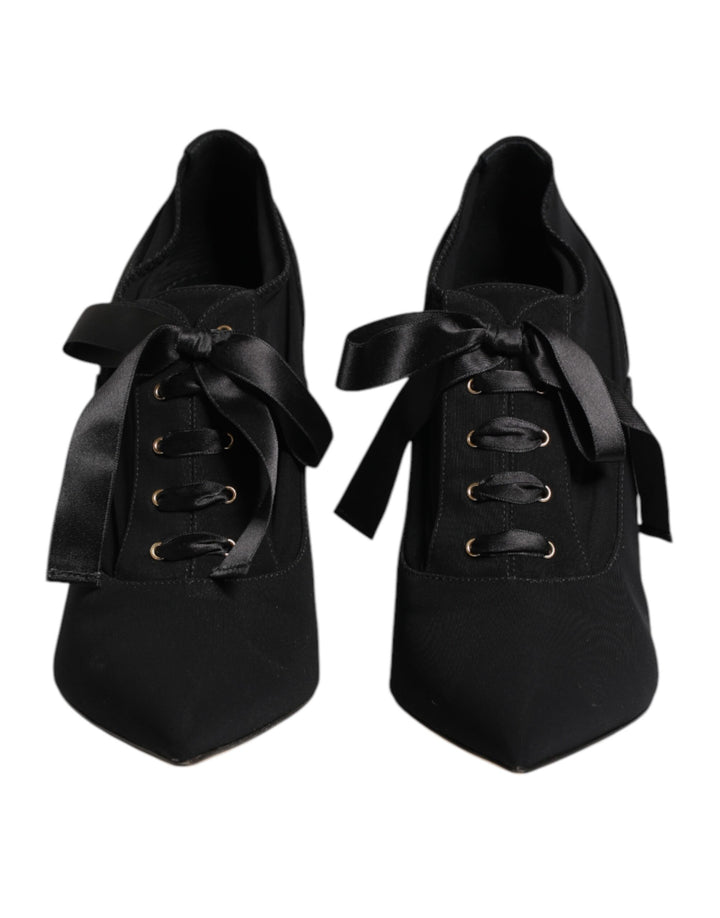 Chaussures à talons aiguilles Dolce & Gabbana en dentelle noire à lacets