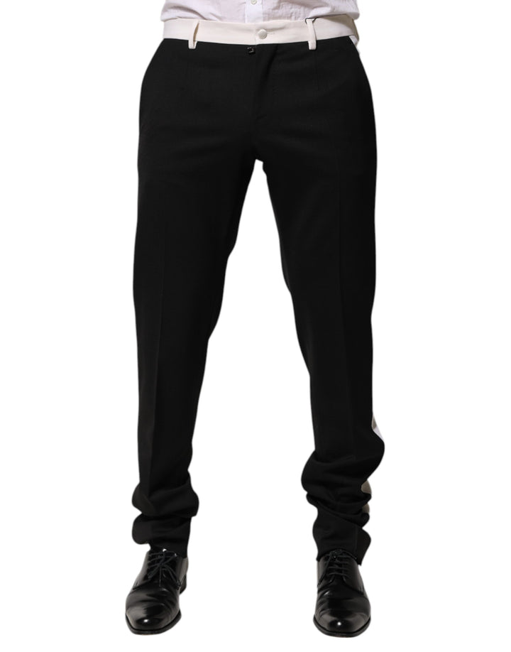 Pantalon en laine rayé noir et blanc Dolce & Gabbana pour homme