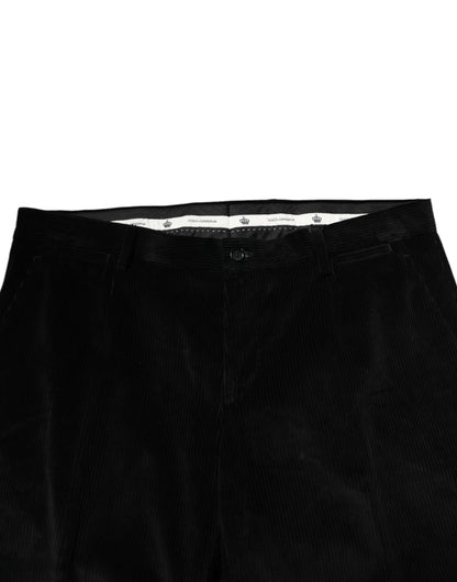 Pantalon de costume de cérémonie Dolce & Gabbana noir en coton pour homme