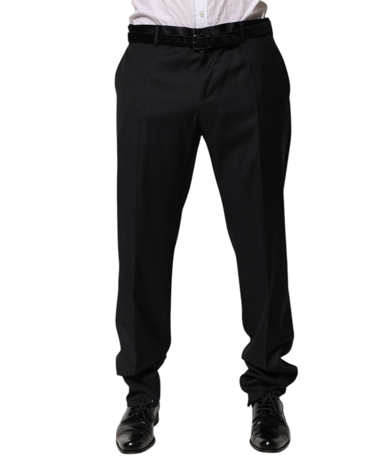 Pantalon de costume de cérémonie homme en laine noire Dolce & Gabbana