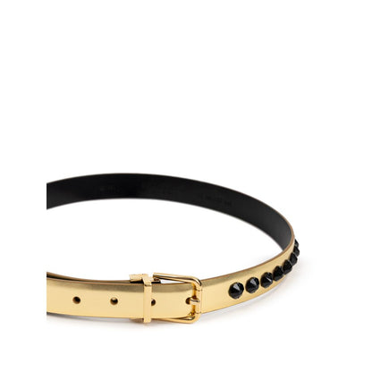Cinturón regular de cuero dorado de Dolce & Gabbana