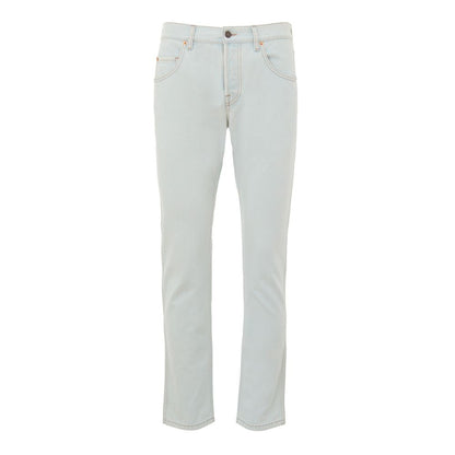 Jeans rectos de algodón azul de Gucci