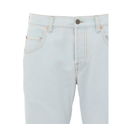 Jeans rectos de algodón azul de Gucci