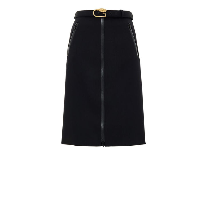 Falda midi Gucci de lana negra