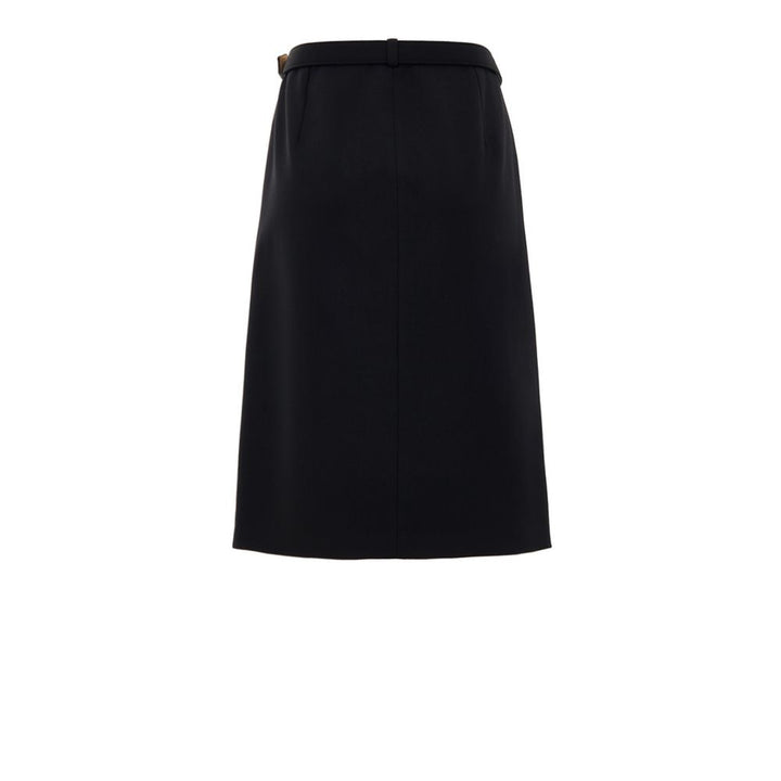 Falda midi Gucci de lana negra