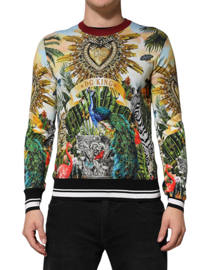 Suéter de seda Dolce & Gabbana Tropical Heart Crown