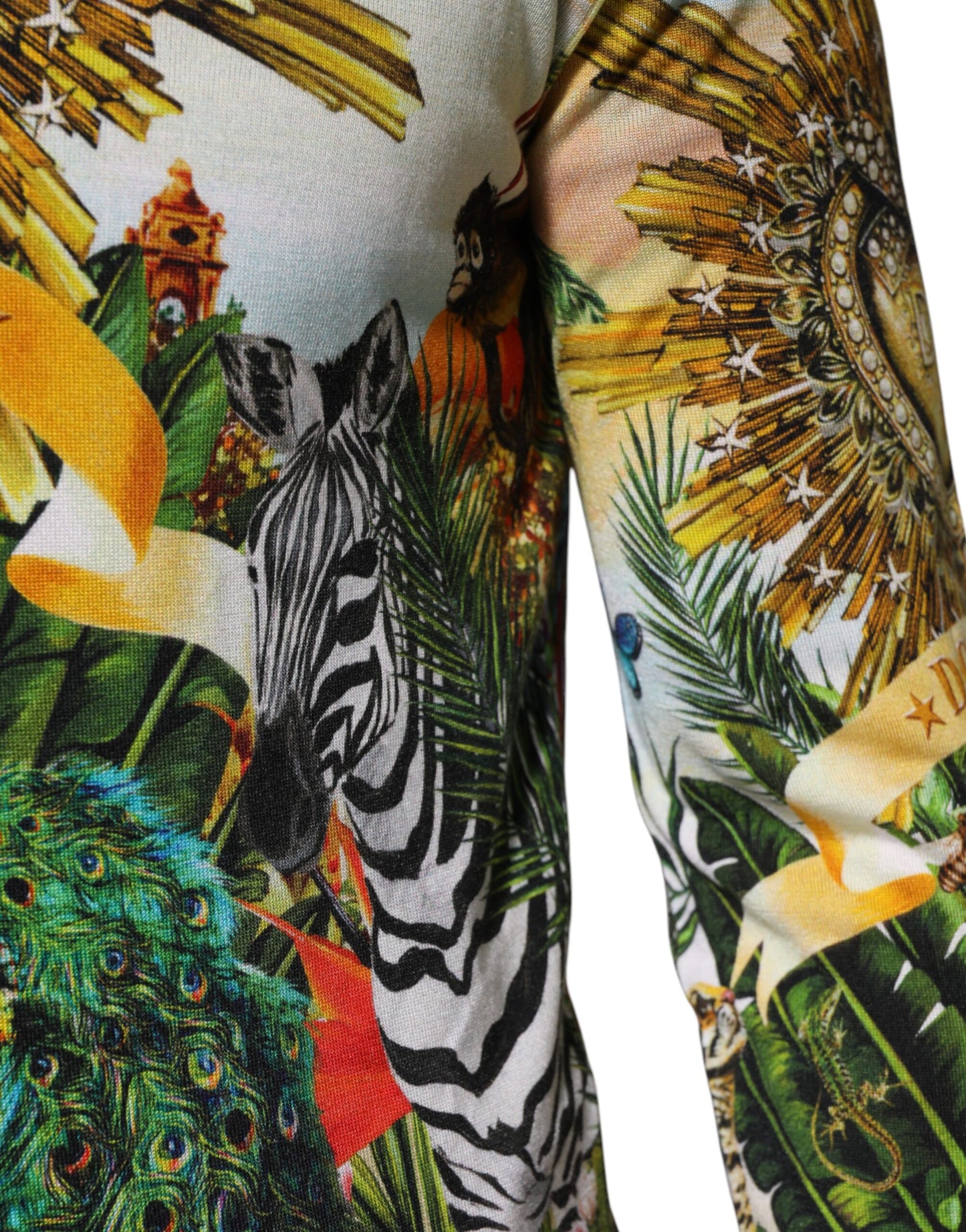 Suéter de seda Dolce & Gabbana Tropical Heart Crown