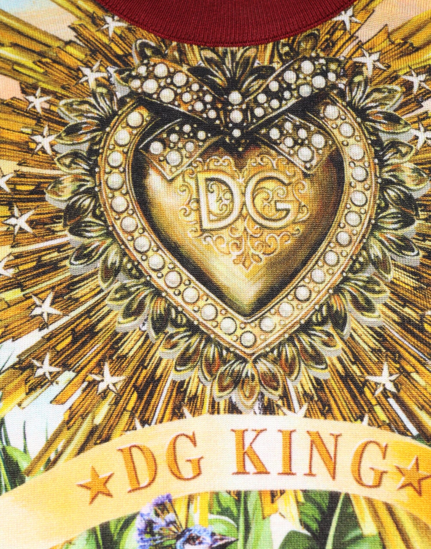 Suéter de seda Dolce & Gabbana Tropical Heart Crown
