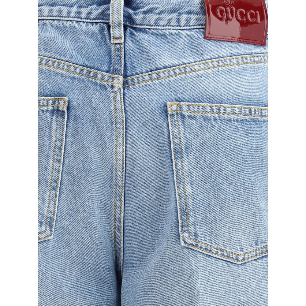Gucci Jean en denim de coton bleu clair