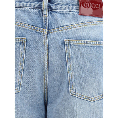 Gucci Jean en denim de coton bleu clair