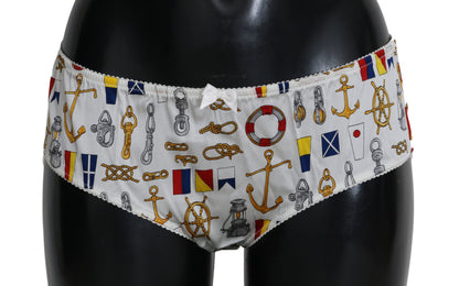 Bas de pyjama en soie à imprimé marin Dolce & Gabbana
