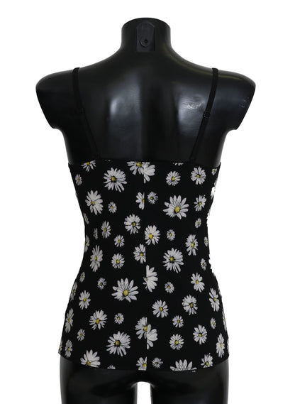 Chemisier Dolce & Gabbana en dentelle noire à imprimé marguerites