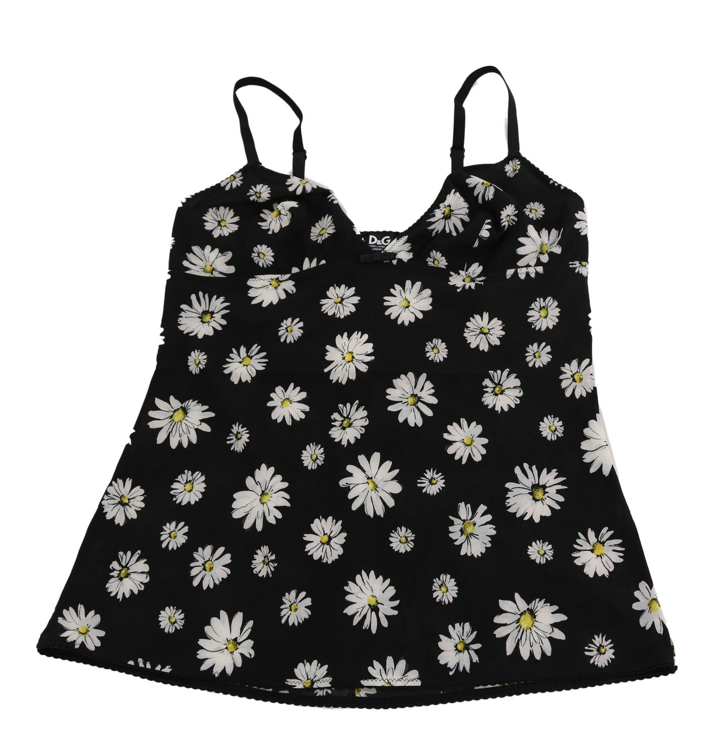 Chemisier Dolce & Gabbana en dentelle noire à imprimé marguerites