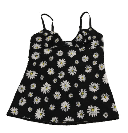 Chemisier Dolce & Gabbana en dentelle noire à imprimé marguerites